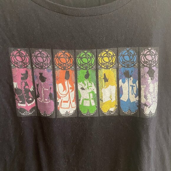 IDEAL T Black Short Sleeve T Shirt with Revolutionary Girl Utena Design Size S - Picture 2 of 7